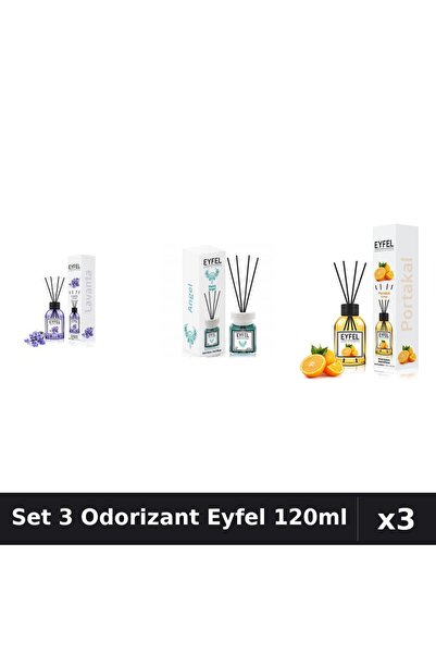 Eyfel Set 3 Odorizante Camera Betisoare, Angel, Lavanda, Portocala, 120 ml