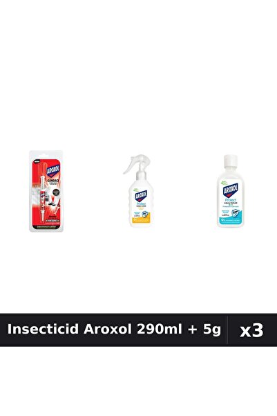 Aroxol Set 3 Insecticid - Pastile 5g, Loțiune Repelent 200ml și 85ml - Protecție