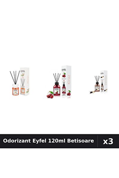 Eyfel Set 3 Odorizant Camera Betisoare 120ml - Acacia, Cirese, Vanilie