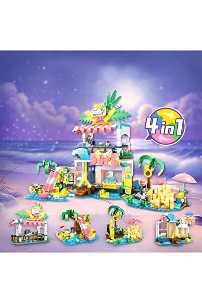 Minibric Set de Constructie Piese Tip Blocuri Jucarie Construit Beach Party P...
