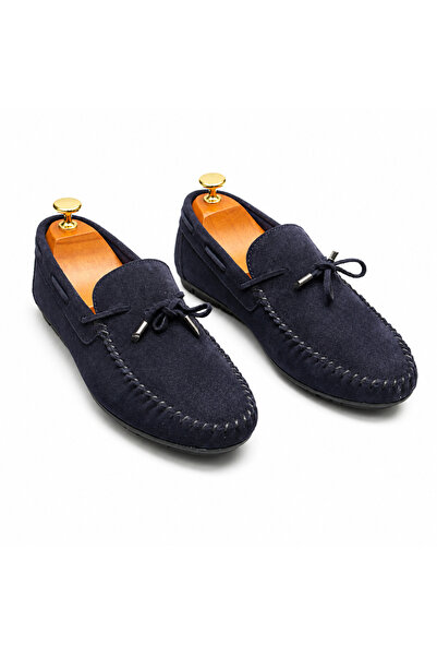 MEY HAKİKİ DERİ DIŞI SÜET LACİVERT LOAFER AYAKKABI M1249