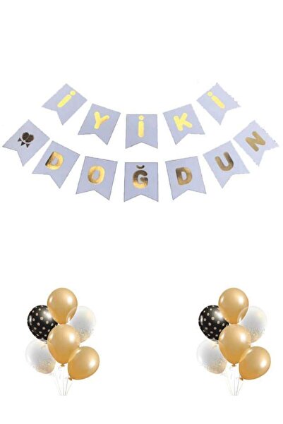 Adana Pasta Malzemeleri Brs-2722 carton text luxury happy birthday white on gold