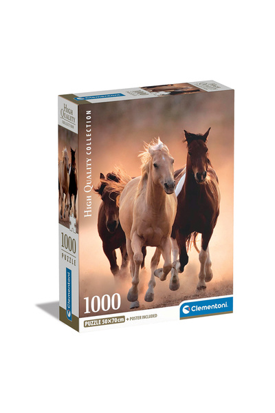 CLEMENTONI Παζλ High Quality Collection Άλογα 1000 τμχ - Compact Box