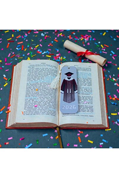TERARYUM SEPETİM 2026-Graduation-Burgundy-Bookmark-10 Pcs