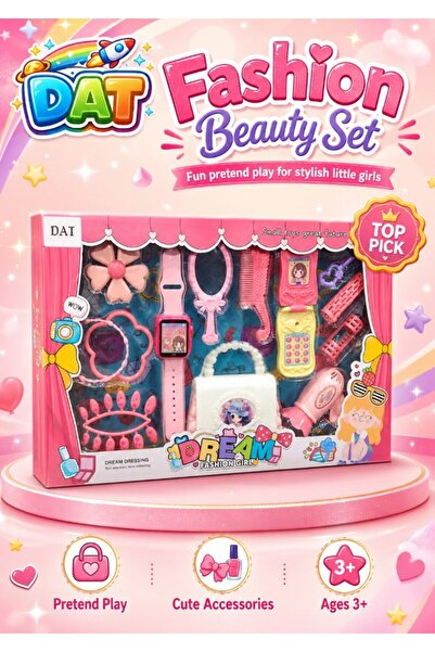 DAT Girls Fashion Play Set with Toy Handbag, Phone & Watch – Princess Dress U...