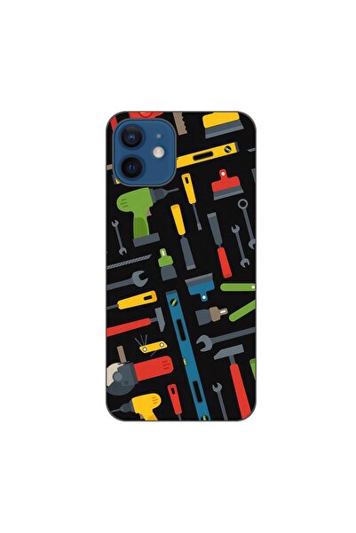 OEM Θήκη συμβατή με Apple iPhone 12 από σιλικόνη gel TPU με σχέδιο εργαλείων