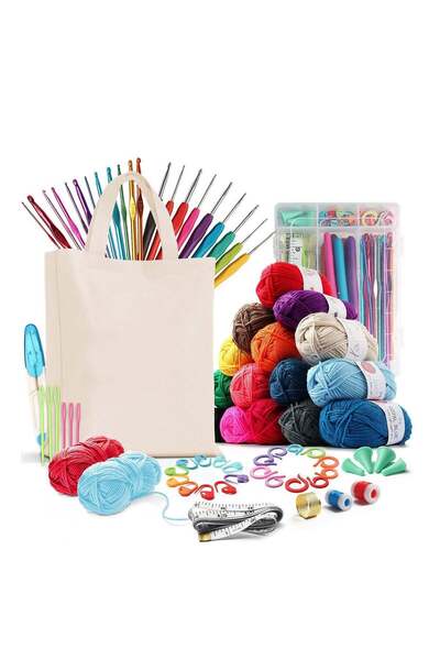 Arabest 73 Piece Crochet Kit,Premium Bundle with Crochet Hooks,Yarn Set,Needl...