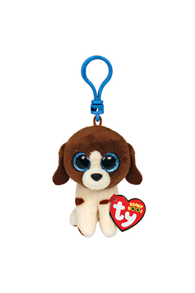 TY Beanie Boos Muddles Χνουδωτό Μπρελόκ Σκυλάκι Καφέ Και Λευκό 8.5εκ
