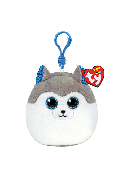 TY Squishy Beanies Slush Χνουδωτό Μπρελόκ Σκυλάκι Χάσκυ Λευκό Και Γκρι