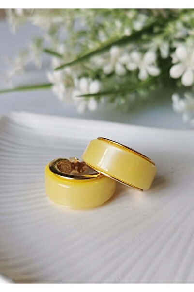 Halley Concept Colorful Hoop Steel Earrings 2 cm – Lemon Yellow