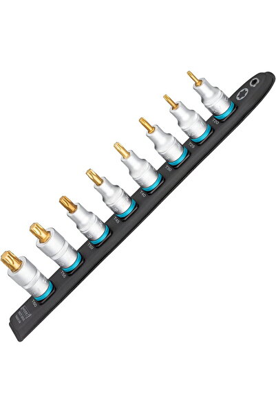 HAZET SmartRail 1/2 socket set Torx, 8 pieces (black, T20 - T60, short)