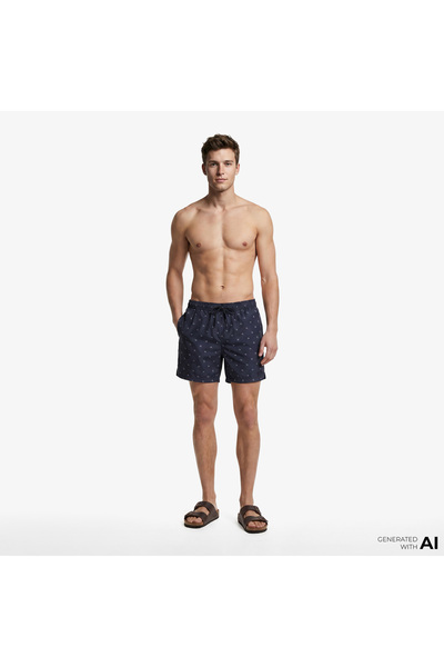 Calvin Klein Short Drawstring Covered Erkek Mavi Deniz Şortu