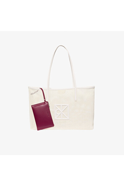 Calvin Klein Emblem Mesh Kadın Beyaz Tote Çanta