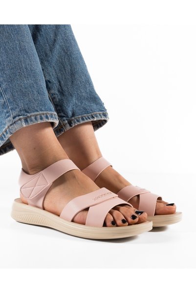 ALOGO Women's Pink Sandals Made of Ecological Leather Jyq