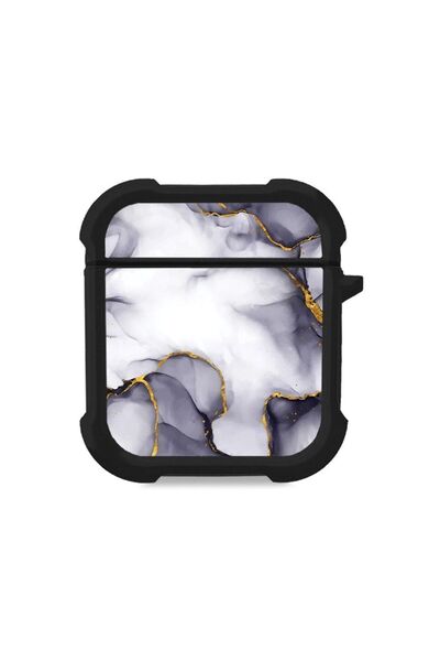 Sonique Θήκη Σιλικόνης Marble Series για AirPods 1/2 Μωβ Γκρι