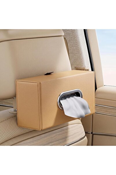 Auto Family FZE Car Tissue Box Holder PU Leather with Strap Buckle – Car Napk...