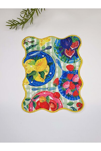 decofav Fruit Fiesta Embroidered Edge Cocktail Napkin 1 Piece
