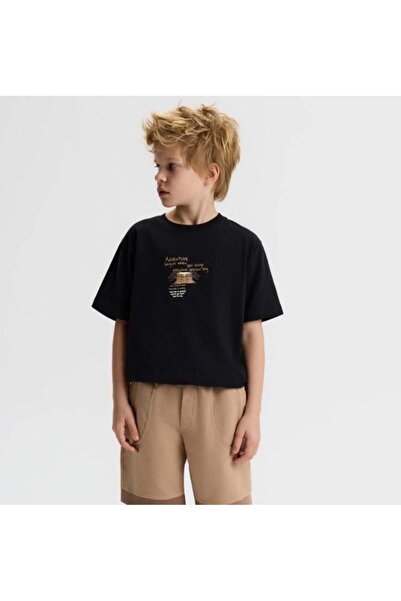 nk kids Nk boys' adventure print cotton oversized t-shirt, ages 8-14, black