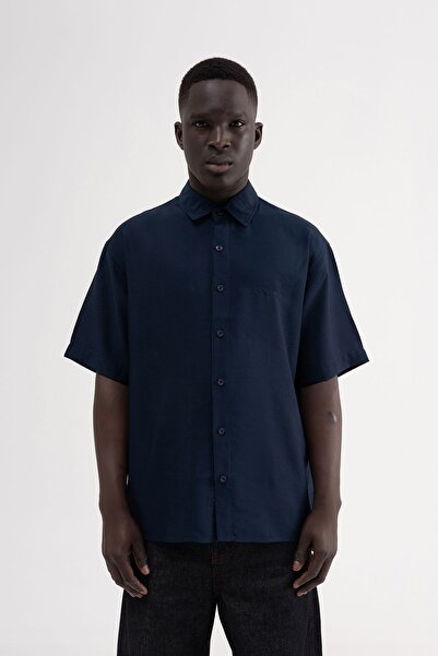 Machinist Oversized Basic Men's Shirt – Navy Blue XL