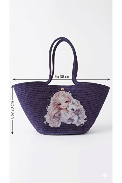 Dugka Atölye Children's Beach Bag / Girls' Beach Bag (38*20 cm)