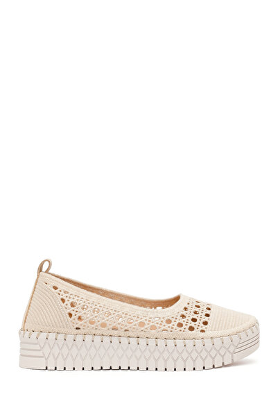 Derimod Women's Beige Thick Soled Fabric Casual Shoes 26Pfe40146F
