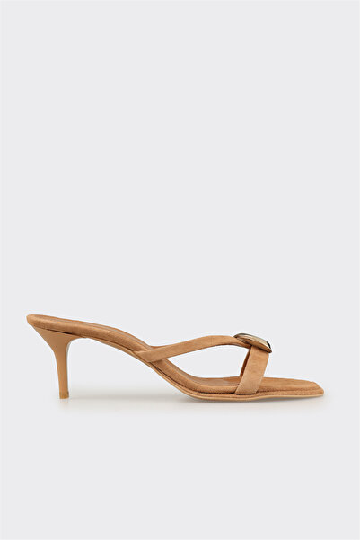 Elle Shoes Naturel Deri Kadın Terlik