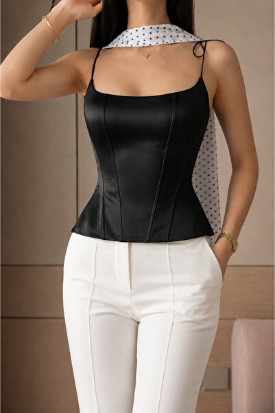 Elia Swimwear Corset Casual Elegant Satinat Negru Rene