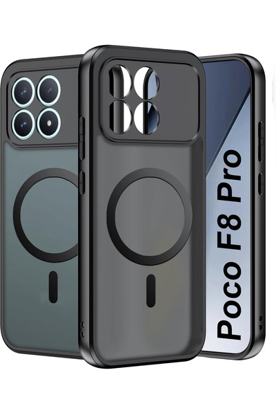 m.tk moveteck Xiaomi Poco F8 Pro Uyumlu Kılıf Kamera Çevresi Korumalı Mat Siy...