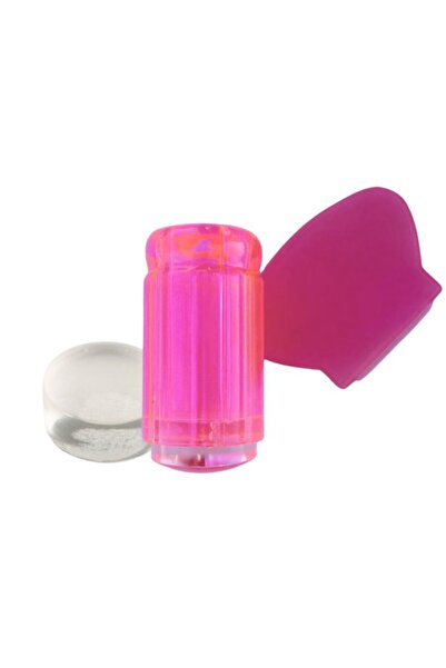 OEM Silicone nail stamping plate with scraper, transparent pink
