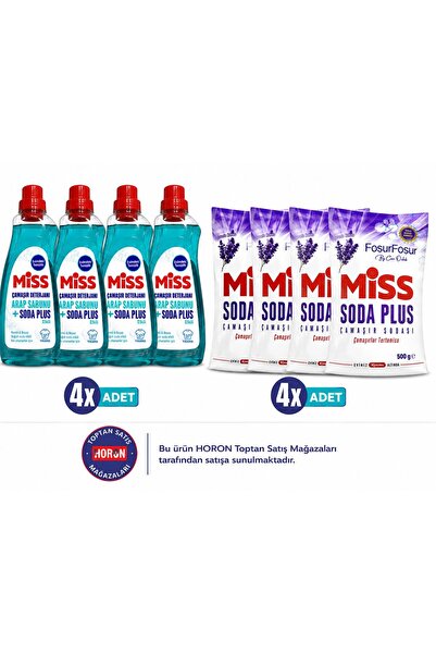 Miss SODA PLUS LAVANTA 500 GR 4 ADET ve ÇAMAŞIR DETERJANI ARAPSABUNU ETKİLİ 4...