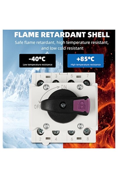 FUSIONTECHX Întrerupător izolator solar DC FusionTechX ® 1200V 32A, 2 poli, M...