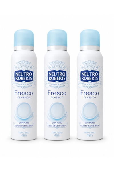 Neutro Roberts Set 3 x Deodorant spray Fresco Classico, with glycerin oil, ze...