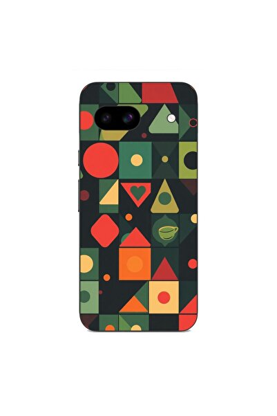 OEM Калъф, съвместим с Google Pixel 8A, силиконов гел TPU, с десен на ретро ф...