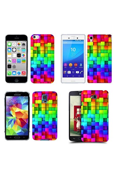 OEM Husa compatibila cu Apple iPhone 7 Plus Silicon Gel Tpu Model Colorful Cubes