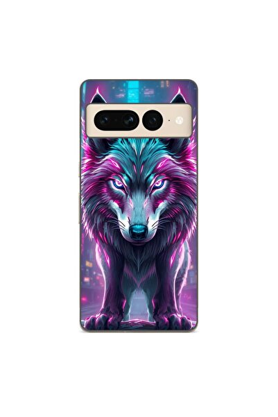 OEM Husa compatibila cu Google Pixel 7 Pro Silicon Gel Tpu Model Cyberpunk Wolf