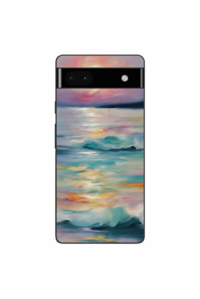 OEM Husa compatibila cu Google Pixel 6A Silicon Gel Tpu Model Watercolor Sea ...