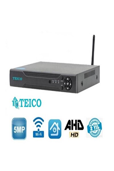 5 MP 4 Kanal Kablosuz Kamera Kayıt Cihazı Wifi DVR Teico-7504