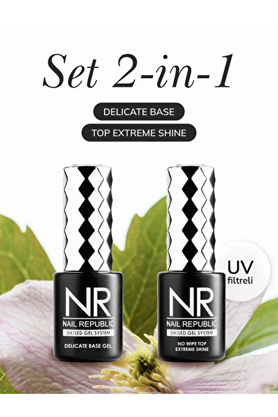 Nail Republic Kalıcı Oje Seti Delicate Base & Top Extreme Shine - Hassas Tırn...