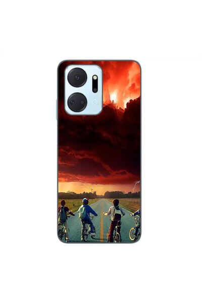 OEM Husa compatibila cu Honor X7a Silicon Gel Tpu Model Stranger Things Red Sky