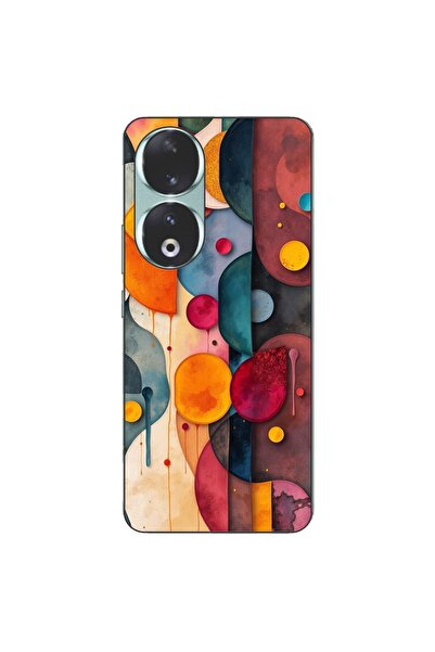 OEM Husa compatibila cu Honor 90 5G Silicon Gel Tpu Model Abstract Shapes and...