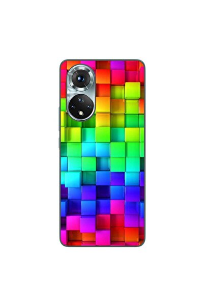 OEM Husa compatibila cu Honor 50 Silicon Gel Tpu Model Colorful Cubes