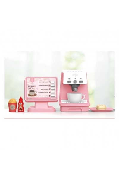 Noname Pink Coffee Maker Toy with Sounds & Lights and Accessories