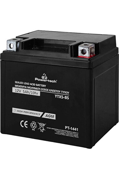 POWERTECH UPS Battery with Capacity 5Ah and Voltage 12V PT-1441 1pcs