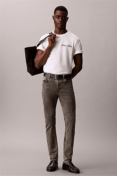 Calvin Klein Slim Taper Oyster Gr Erkek Jean Pantolon Gri