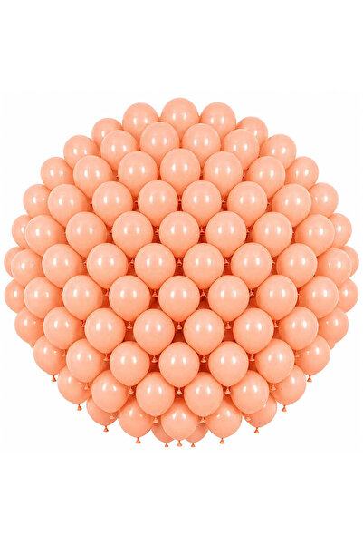 BeySüS Salmon Color Latex Macaron Balloons (30 cm) - 100 Pieces