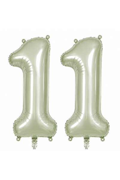 BeySüS 11 Number Foil Balloons Green Color (76 cm)
