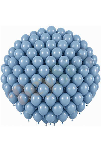 BeySüS Blue Glass Color Latex Retro Balloon (30 cm) - 100 Pieces