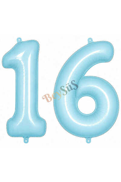 BeySüS 16 Number Foil Balloons Blue Color (76 cm)