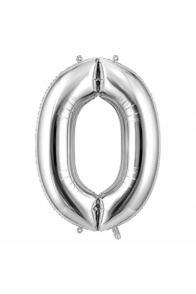 BeySüS 0 Number Foil Balloon Silver Color (100 cm)
