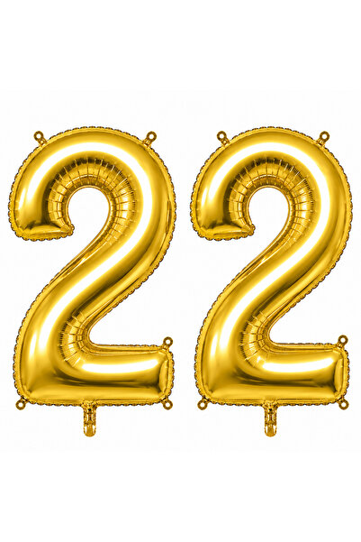 BeySüS 22 Foil Balloons Gold Color (36 cm)